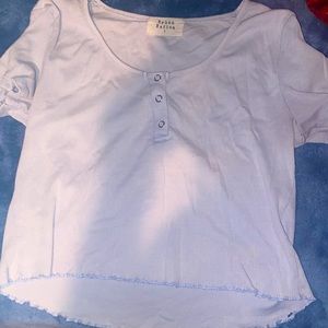 Large, Urban Nation, Light Blue Cropped shirt